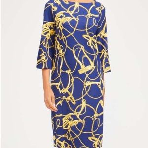 J.McLaughlin | Navy & Gold Status Campbell A-Line Dress - Women Size XS